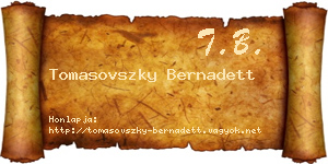 Tomasovszky Bernadett névjegykártya