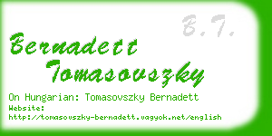 bernadett tomasovszky business card